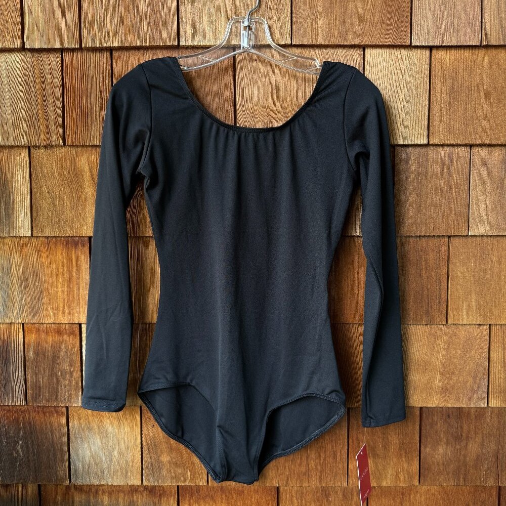 NWT Capezio Black Long Sleeve Leotard in Unisex X-Large